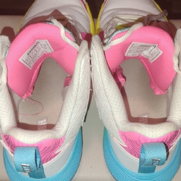 Moolah Girls High-Top Sneakers - White, Pink, Yellow Size 6.5y - Picture 10 of 11